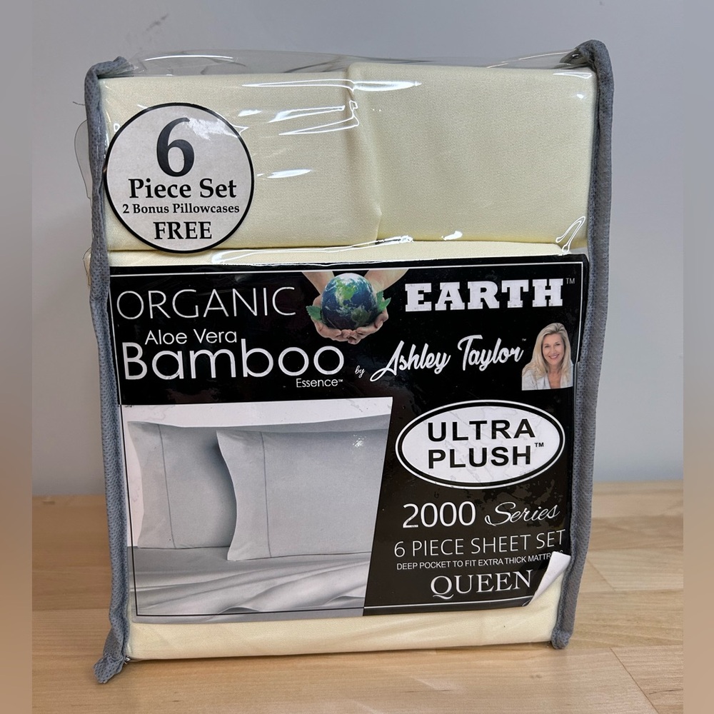 Ivory Queen 6pc Bamboo Sheet Set Ashley Taylor 2000 Ultra Plush NWT